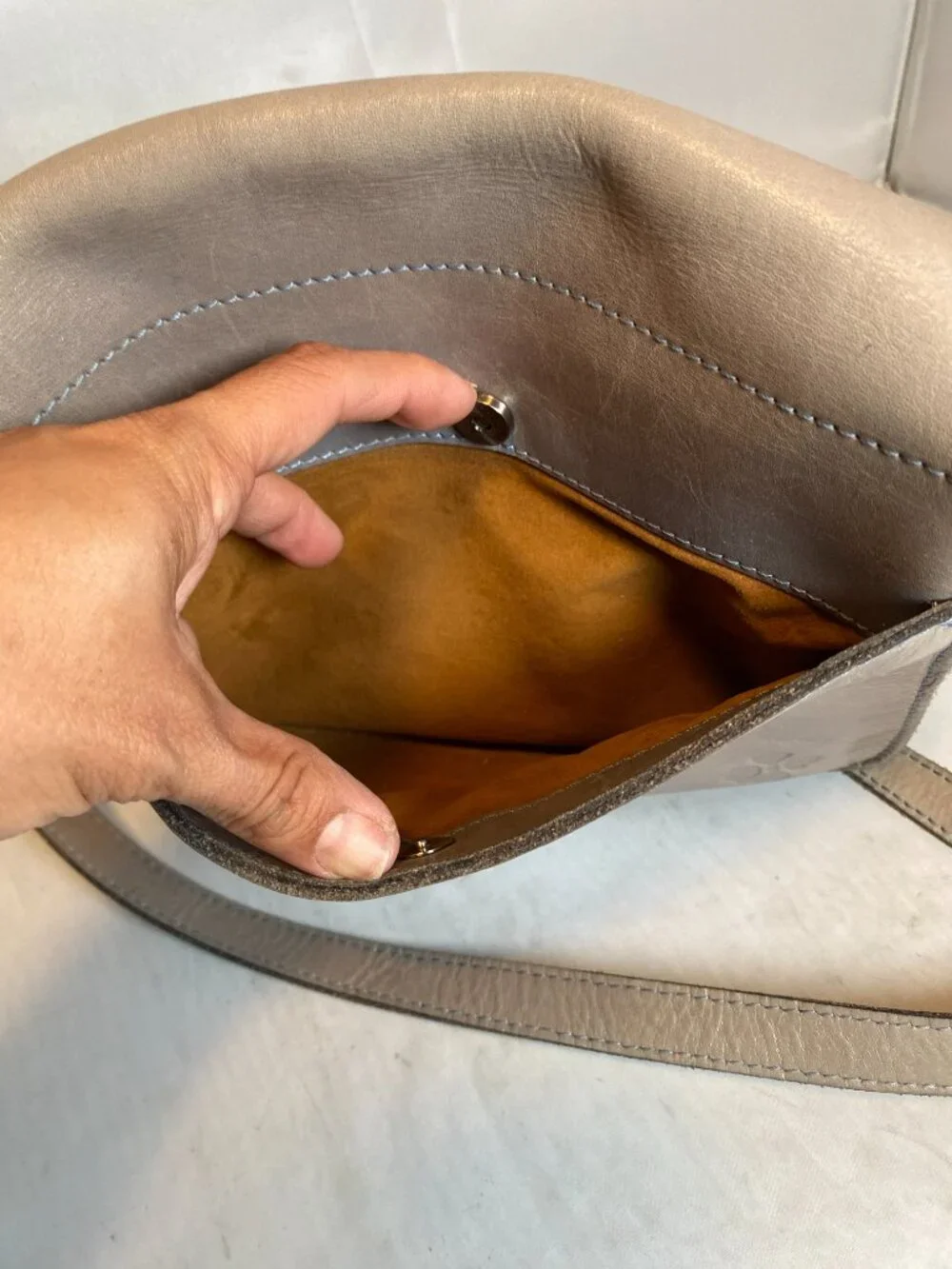 Patricia Nash Cecina Flap Crossbody in Safflower Gray - Picture 5 of 9